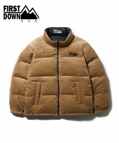 FIRST DOWN ダウンジャケット Mサイズ ベージュ/ブラック FIRST DOWN ダウンコート ダウンジャケット DOWN(ファースト