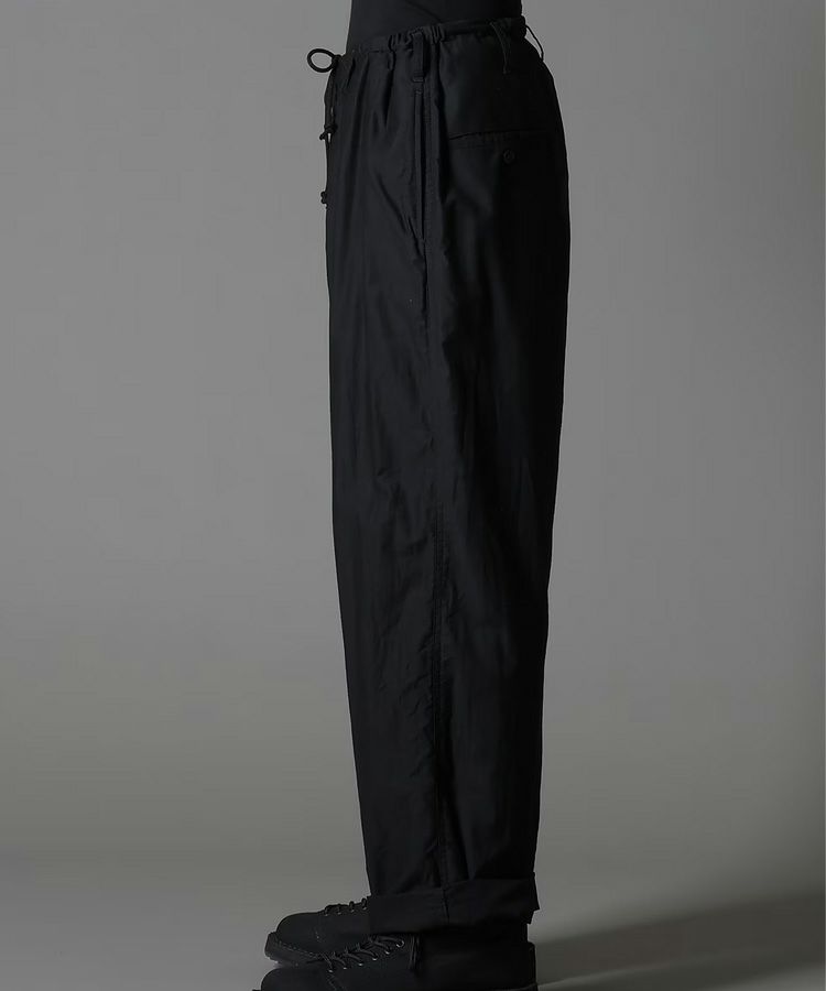 COTTON TWILL WAIST DRAWSTRING PANTS / ブラック [GP-P05-002-1]