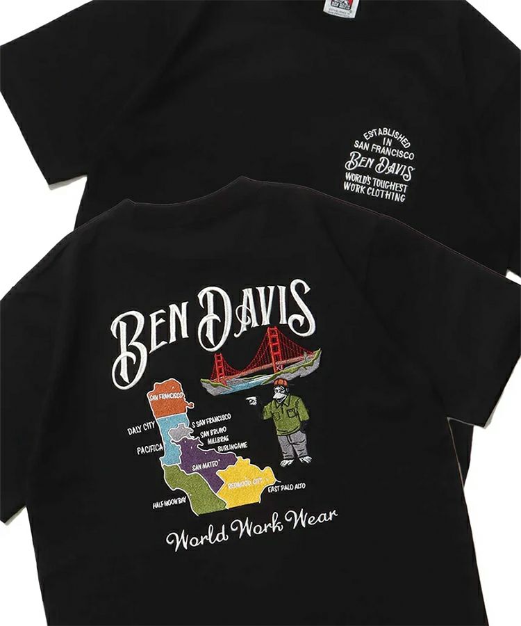 PAF ♥ SOUVENIR TEE 6 /追跡付 BEN DAVIS（ベンデイビス）】SOUVENIR EMB TEE / Tシャツ クルー