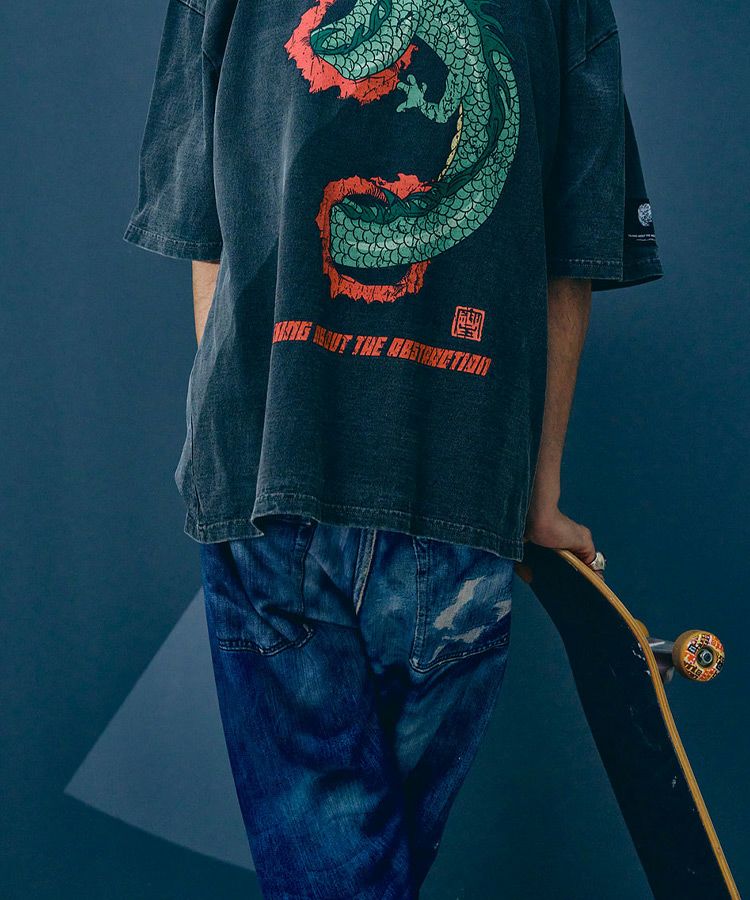 PLATEAU STUDIOプリントローデニムprinted raw denim PLATEAU STUDIOプリントローデニムprinted raw denim