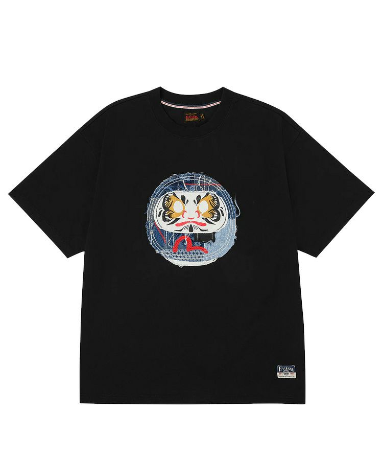 HT SASHIKO DARUMA APPLIQUE S/S TEE / ブラック [2EAHTM5TS1171RXCT]