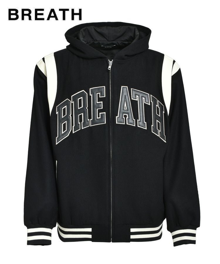 ジャケット・アウター BREATH ARCH LOGO VERSITY JACKET BREATH - ブレス】 ARCH LOGO VERSITY JACKET / BLACK (ジャケット