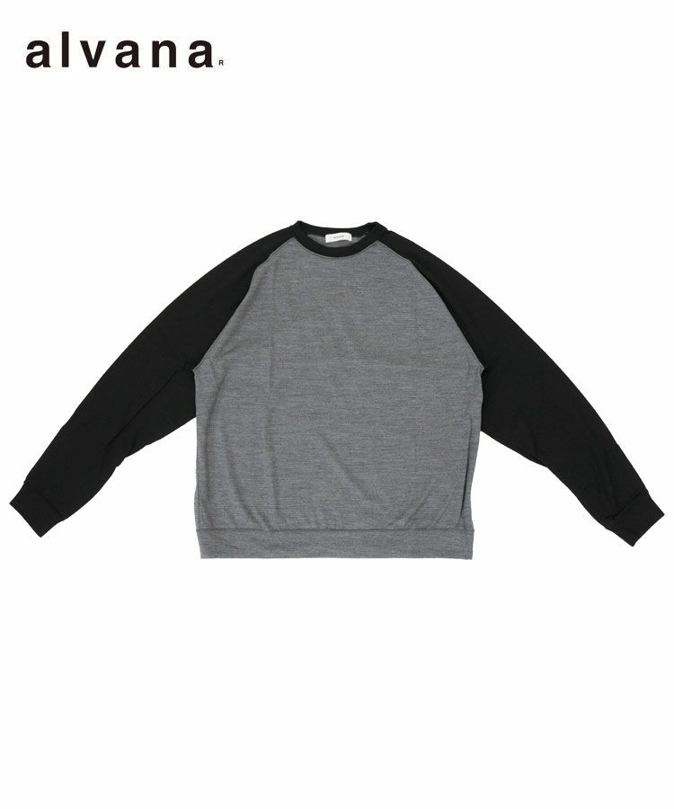 スタイライズ（STYLISE）/WOOL L/S SWEAT TEE SHIRTS / グレー×ブラック [ALV−00135] WOOL L/S SWEAT TEE SHIRTS / グレー×ブラック [ALV-00135]