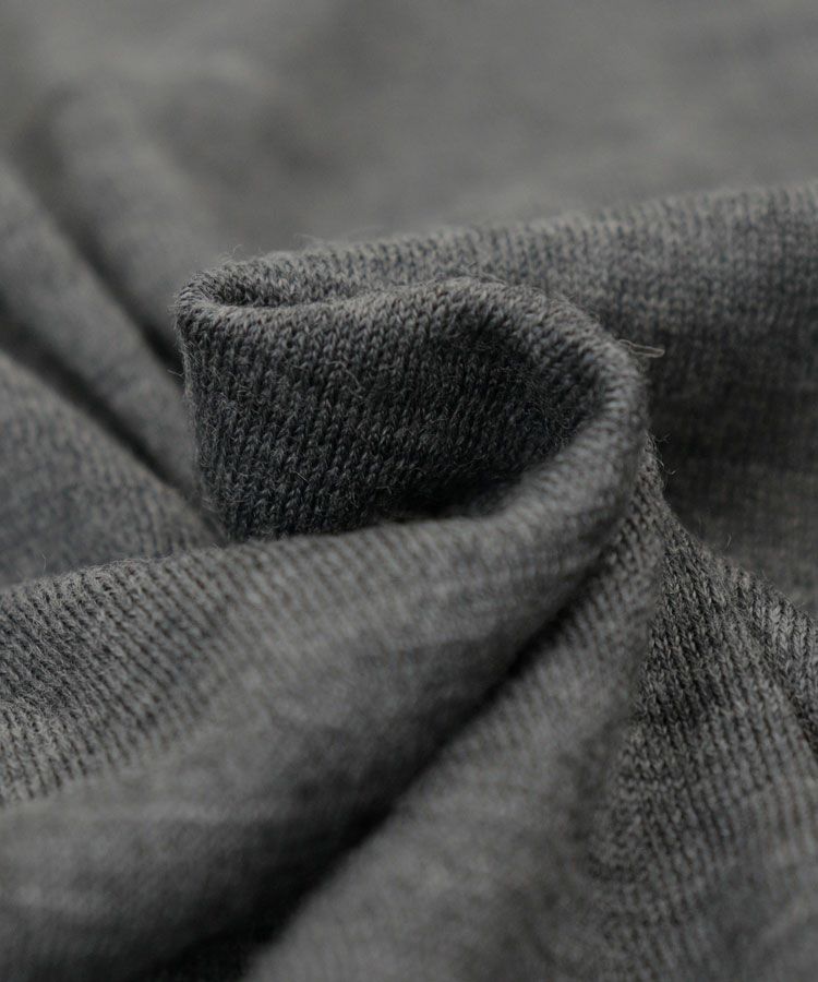 WOOL L/S SWEAT TEE SHIRTS / グレー×ブラック [ALV-00135]