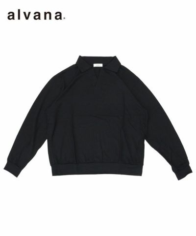 WOOL L/S SWEAT TEE SHIRTS / グレー×ブラック [ALV-00135]