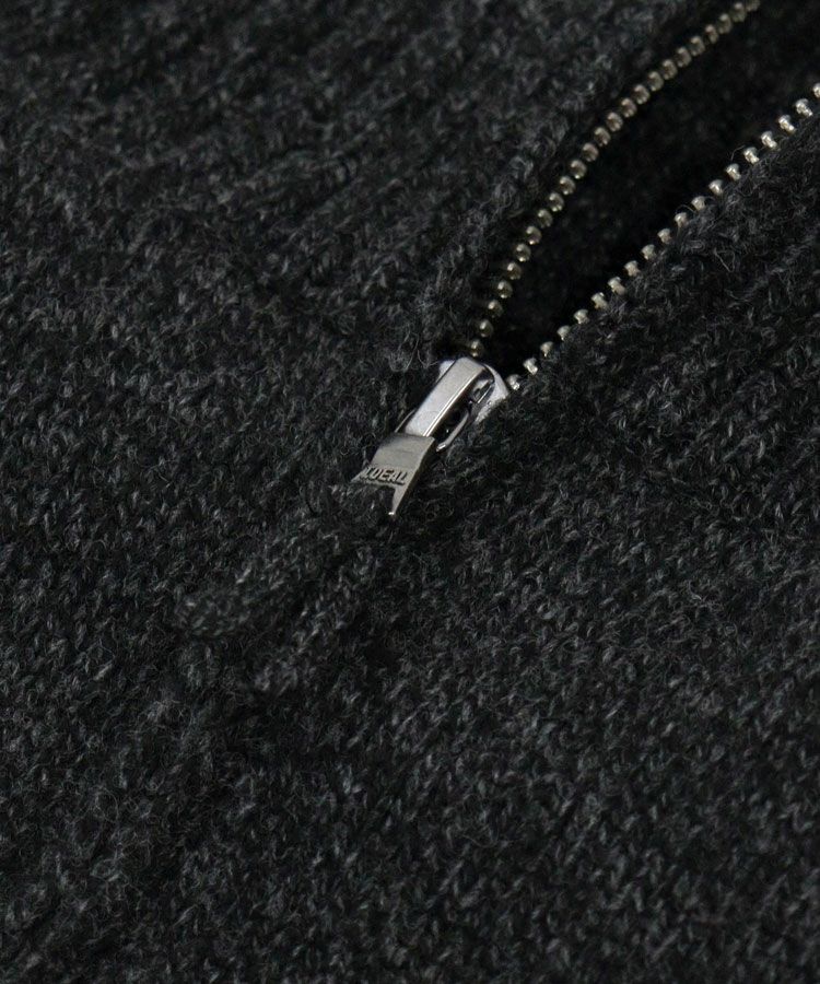 5G LAMS WOOL ZIP UP KNIT / インクブラック [ALV-90151]