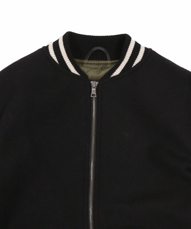 WOOL MOHAIR COWHIDE LEATHER JACKET / ブラック [ALV-00147]