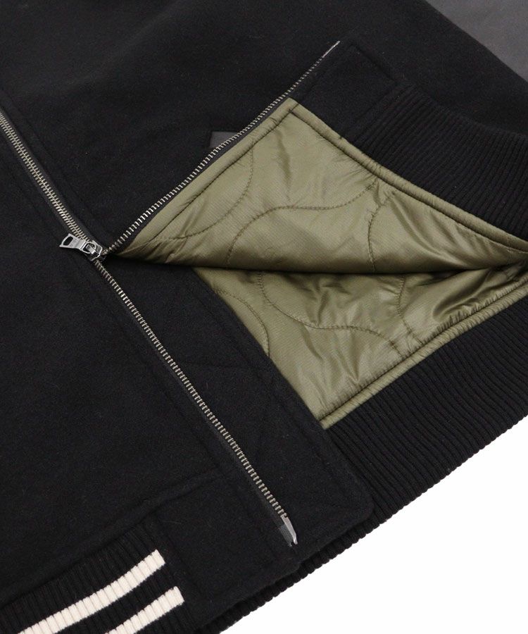 WOOL MOHAIR COWHIDE LEATHER JACKET / ブラック [ALV-00147]