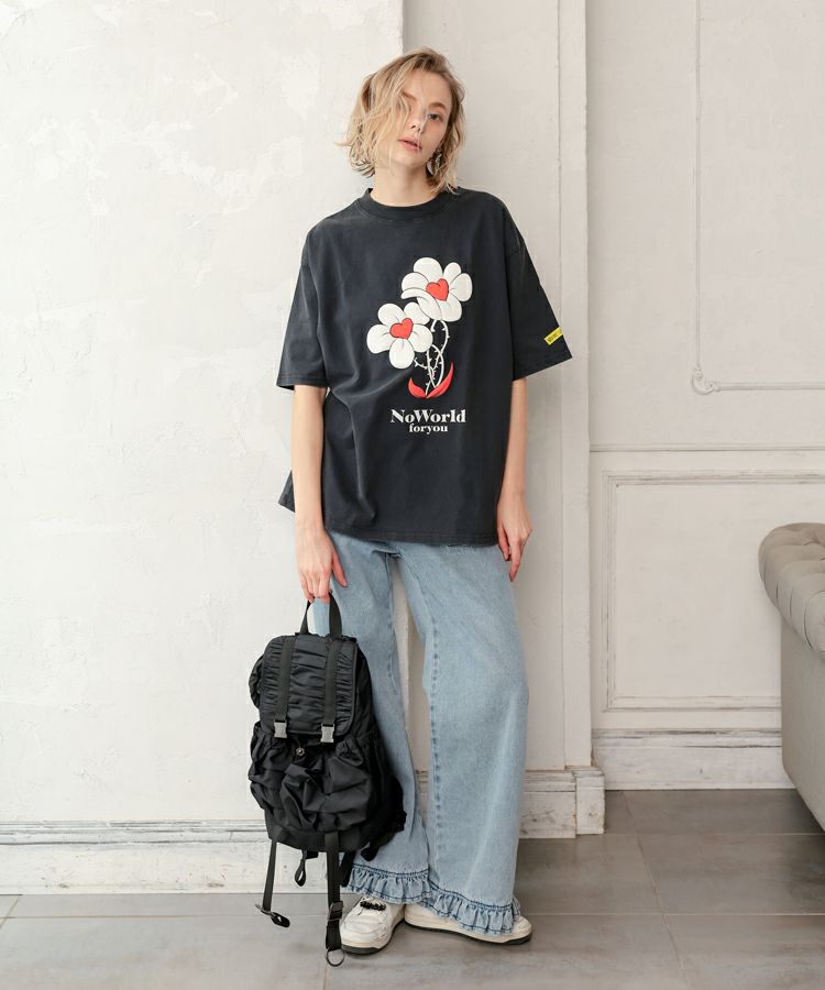 BEARDSLEY フラワーTee ブラック 新品 flower TEE / ブラック [MTTB-T-006]