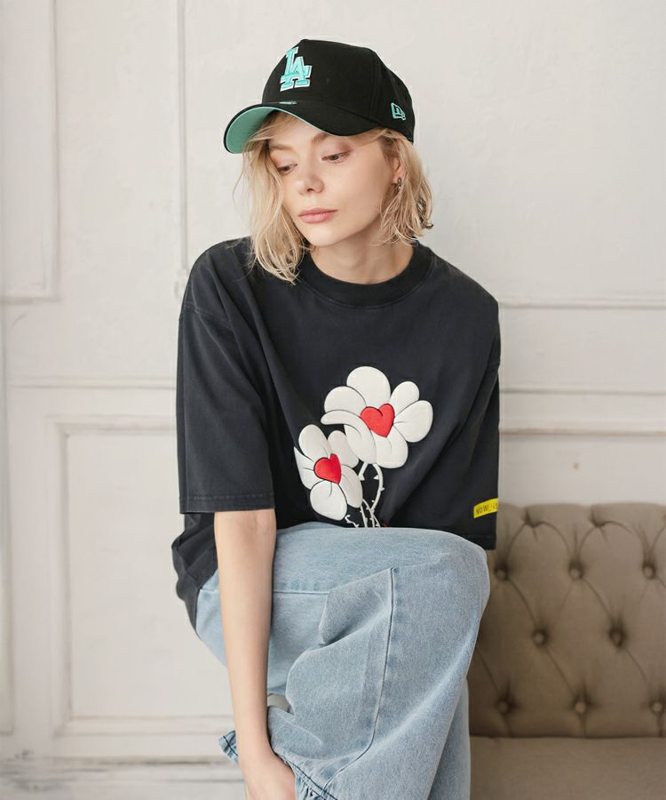 flower TEE / ブラック [MTTB-T-006]